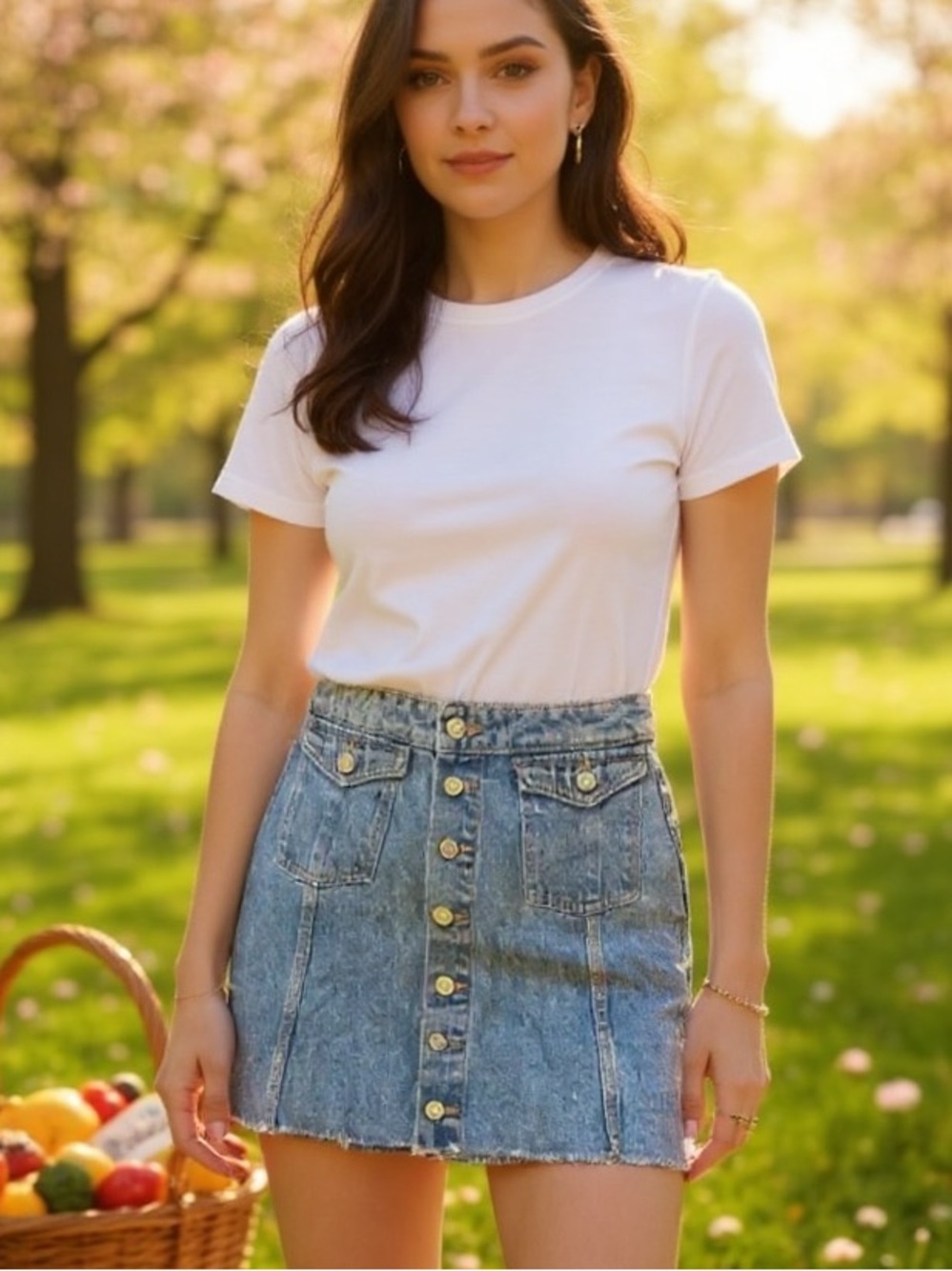 Zara Authentic Denim by TRF Women’s Blue Denim Button Front Mini Skirt Small